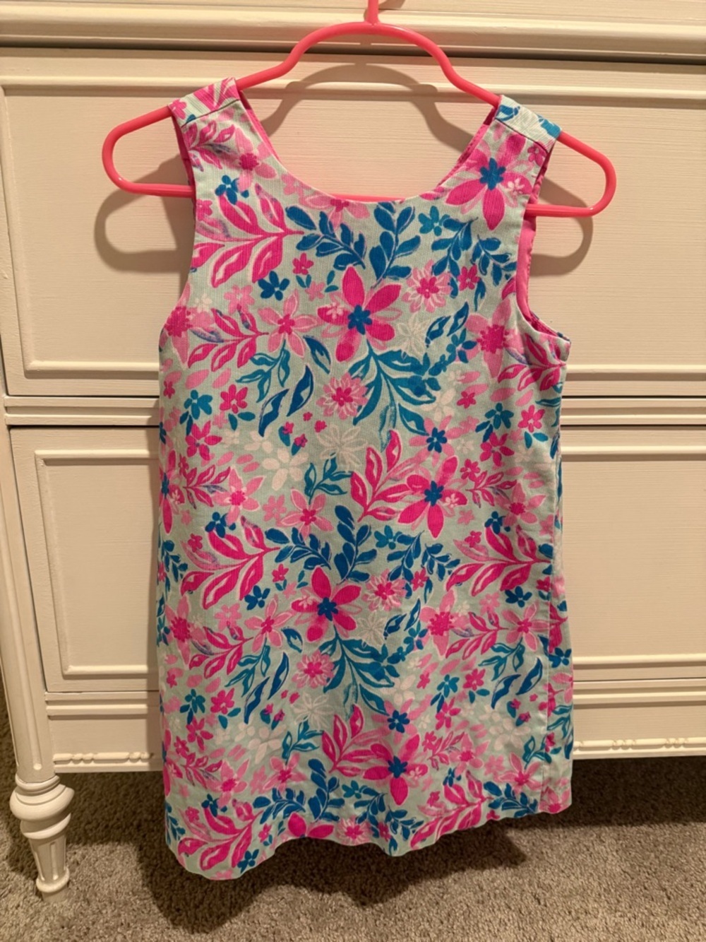 Tommy Bahama Girls Floral Tank Dress - Pink & Blue